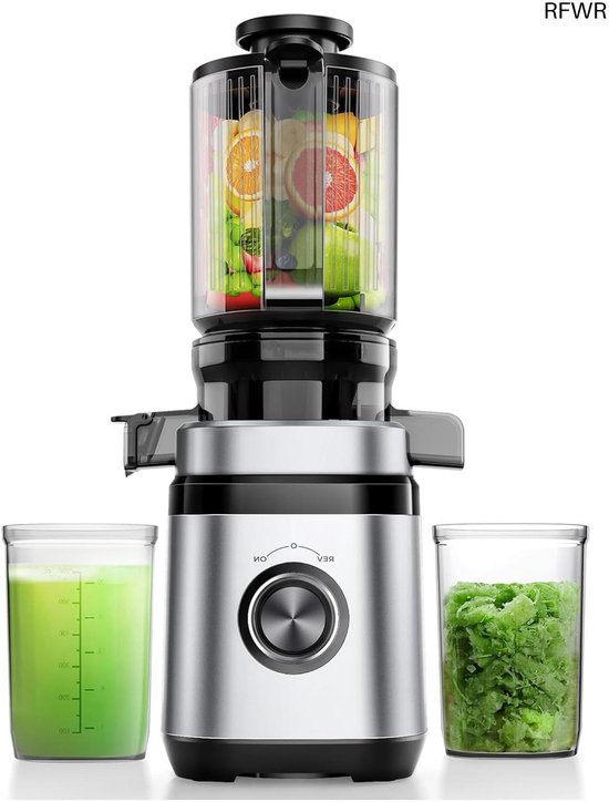 RFWR® Slowjuicer voor Groenten en Fruit met 350W Stille Motor en Brede Vulopening van RFWR