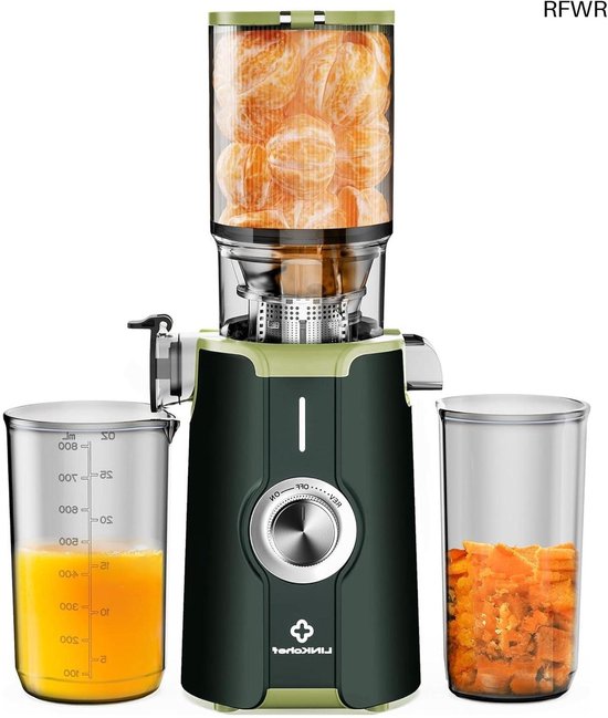 RFWR® Snelreinigende Sapcentrifuge voor Groenten en Fruit – 3-in-1 Slow Juicer met Eenvoudige Installatie van RFWR