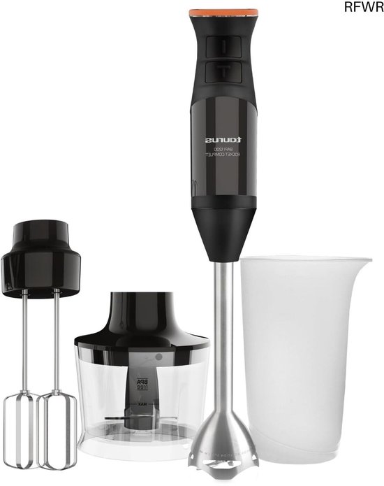 RFWR® Staafmixer 1200W met Turbo, 20 Snelheden, Roestvrijstalen Messen en Compleet Accessoireset van RFWR
