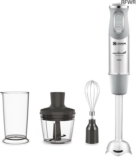 RFWR® Staafmixer met 3 accessoires - 1000 W, 10 snelheden, roestvrij staal van RFWR