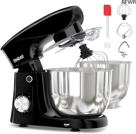RFWR® Standmixer 1500W met 4,5 en 5L RVS kommen - Multifunctionele keukenmachine met 10 snelheden