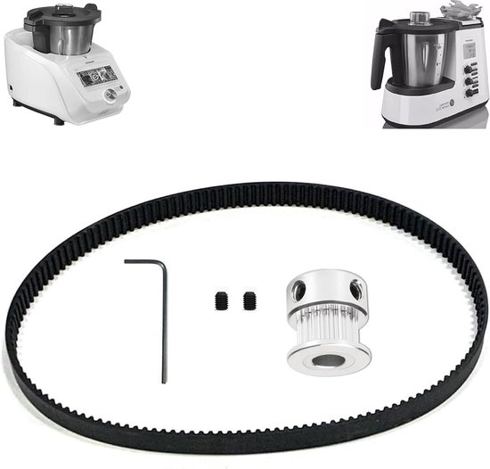 Riem en Tandwiel Kit - Reserveonderdelen Keukenmachine - Keukenmachine Reparatie - Aluminium Legering - 13.1 x 6.5 cm - Zilver