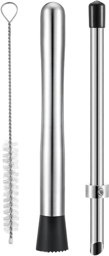 Rietjes Gat Puncher - Drank Roerder Tool - Drankjes Bereiden - Eendelige Constructie - 153g - Zilver