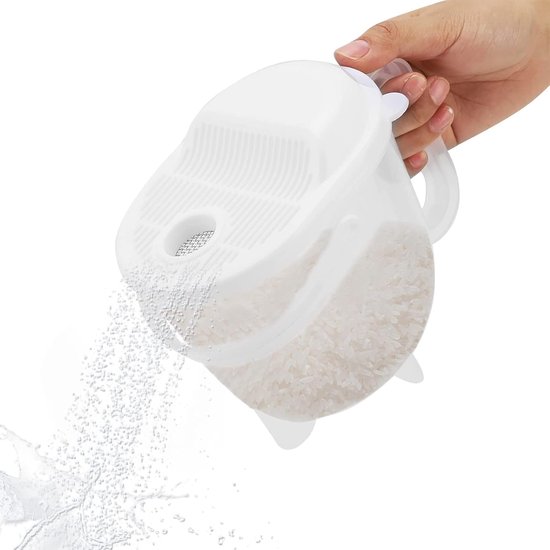 Rijstwasser, lichtgewicht rijstkom, plastic rijstzeef, meelfilter, graanwassing, keukenfilter met handvat, reiniging van granen, groenten en fruit