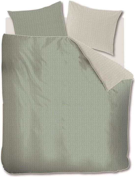 Riviera Maison Bambu dekbedovertrek - Tweepersoons - 200x200/220 - Grijsgroen van Riviera Maison