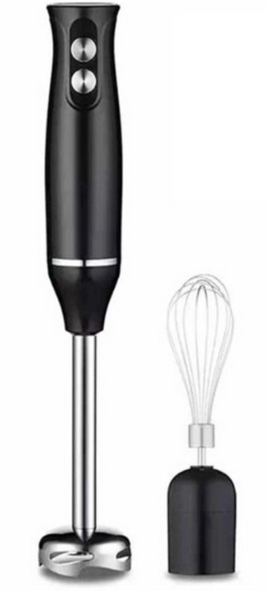 RM Store® - 4 In 1 Mixer Set - Staafmixer - Elektrische Blender - Handmixer - Groentevleesmolen - Roestvrij Staal - Multifunctioneel - Inclusief Accessoires - 500 W - Zwart - 6 x 6 x 36 cm.