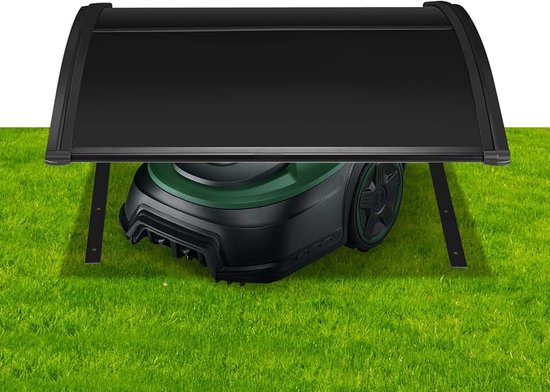 Robotmaaier garage, garage voor robotmaaiers van PP-kunststof, UV-beschermd regenhuis voor robotmaaiers, weerbescherming voor robotmaaiers, 106x87x50 cm, zwart