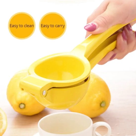Robuuste hand citruspers geel - limoenpers - citroenpers - sinaasapppel juicer - handmatige fruitpers - geel - aluminium - fruit juicer - sinasappel pers - citrusknijper - handmatige juicer - IXEN van Merkloos