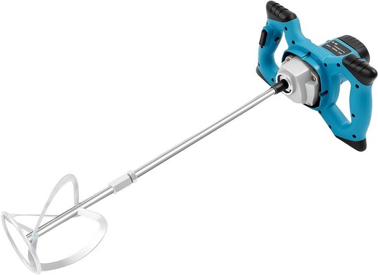 Roerapparaat - Mengmachine Mortelmixer - Materiaal Mengen - 6 Snelheden 1400W - 12cm Mengblad - Blauw
