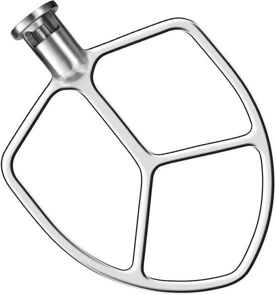 Roerbevestiging Mixer - Flexibele Klopper - Beslag Mengen - Vaatwasserbestendig - 5 Quart 6 Quart - Zilver