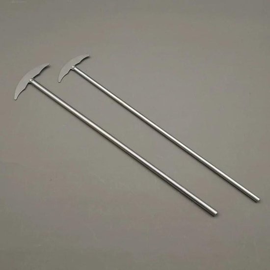 Roerblad - Laboratorium Accessoire - Vloeistoffen Mengen - Roestvrij Staal Haakvorm - 300 mm - Zilver van Merkloos