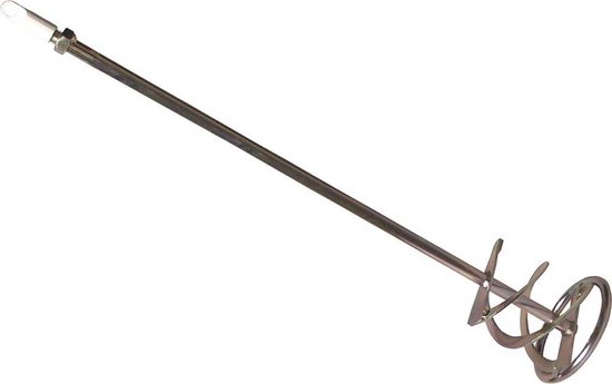 Roerder Wendel - Mengstaaf - Taaie materialen mengen - Verzinkt verchroomd - 120 mm x 600 mm - Zilver