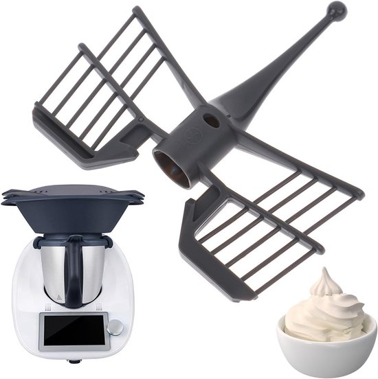 Roeropzetstuk Keukenmachine - Mixer Accessoire - Gelijkmatig Mengen - Vlindervorm Ontwerp - 14x14x2 cm - Zwart van Merkloos