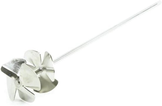 Roerpropeller honingmixer - Honingroerder roestvrij - Honing roeren - Rechtsdraaiende veer - 61 cm - Zilver