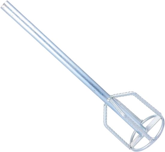 Roerstaaf Mengpeddel - Mixer Opzetstuk Verf - Cement Mengen - Uniek Peddelontwerp - 50.5 x 13 x 12.5 cm - Zilver