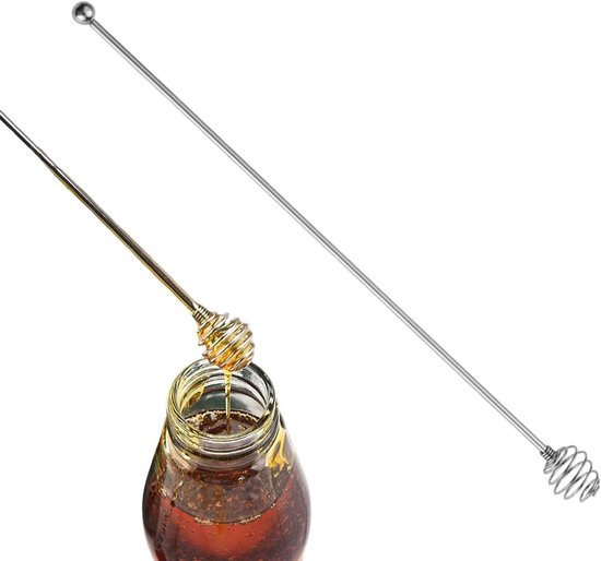 Roerstaaf Roestvrij Staal - Cocktail Accessoire - Dranken Mengen - Antislip Handvat - 24 cm Lengte - Gepolijst Metaal