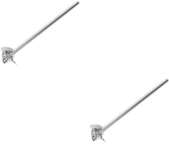 Roerstaafjes Mengstaafjes - Laboratorium Roerders - Experimenten Mengen - Stevig Roestvrij Staal - 2 Sets 3.9 cm - Zilver