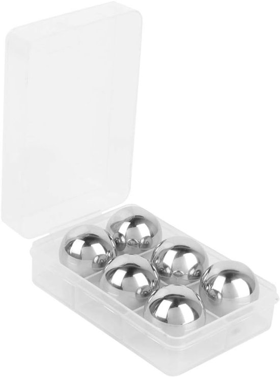 Roestvrij Staal IJsballen - Metalen Ijsblokjes - Dranken Koelen - Herbruikbaar & Vaatwasserbestendig - Diameter 254 mm - Zilver