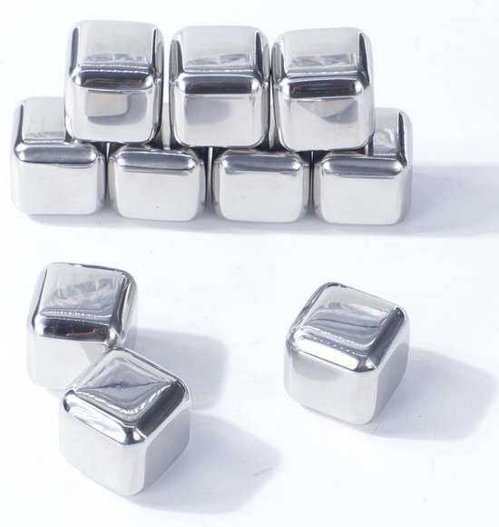 Roestvrij Staal Metalen IJsblokjes Whisky Stenen - Drank Koeler en Chiller voor Drank Whisky Wodka - Sap Wijn Limonade Bier - 1 Inch x 1 Inch x 1 Inch van AYL