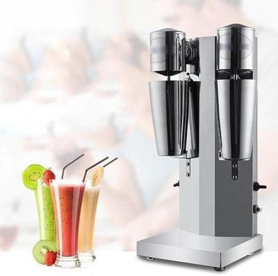 Roestvrij Staal Schudmachine - Milkshake Maker Blender - Dranken Maken - Dubbele Motor Instellingen - 190x230x500mm - Zilver