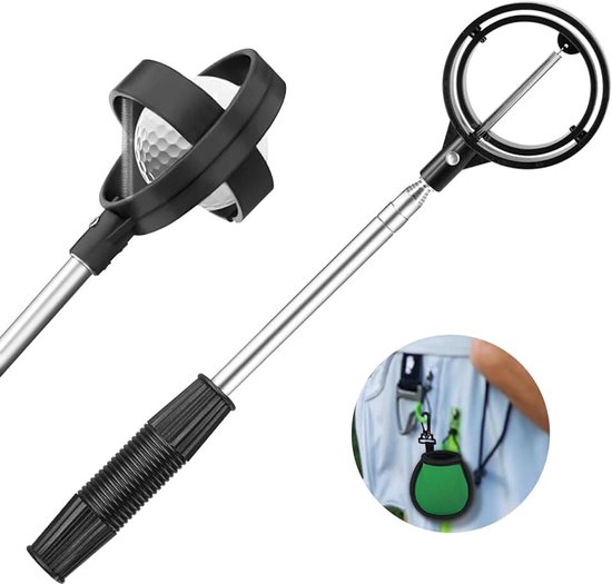 Roestvrije telescopische ballenverzamelaar voor water, golfbalverzamelaar, golfbalaccessoires voor water en struiken, golfaccessoires, cadeaus voor golfers, cadeaus voor mannen