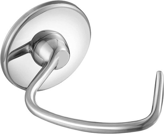 Roestvrijstalen Deeghaak - Mixer Accessoire - Brood Bakken - Grondig Kneed Werk - 145 x 94 mm - Zilver