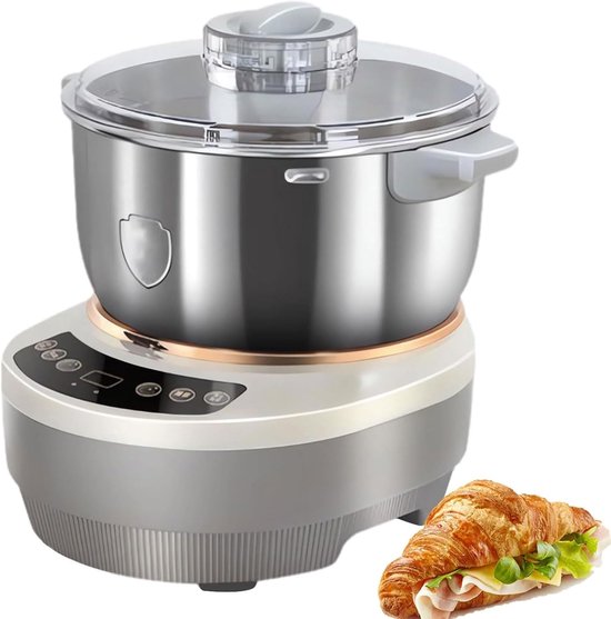 Roestvrijstalen Deegmenger - Elektrische Mixer Keuken - Zelf Bakken Thuis - Fermentatie Functie - 7 Liter Capaciteit