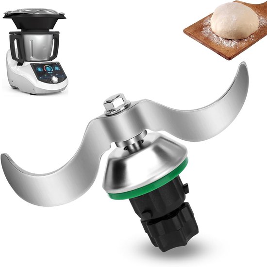 Roestvrijstalen deegmes voor Thermomix, ideaal voor deegmixen, snel schoonmaken en geen deegresten, vervangende accessoires voor optimale prestaties van Merkloos
