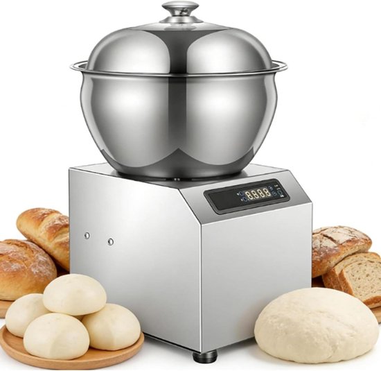 Roestvrijstalen Deegmixer - Spiraalmixer Broodmixer - Professioneel Deeg Kneden - Dubbele Rotatie Technologie - 8 kg - Zilver