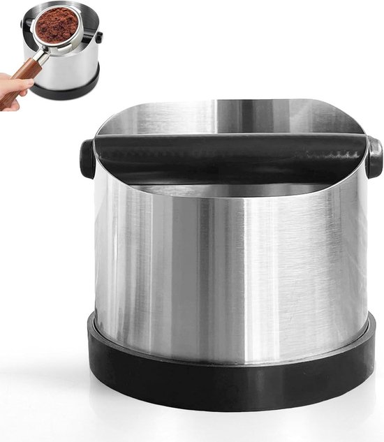 Roestvrijstalen Espresso Knock Box met Verwijderbare Bak voor Koffiedik Opslag in Keuken, Café of Kantoor