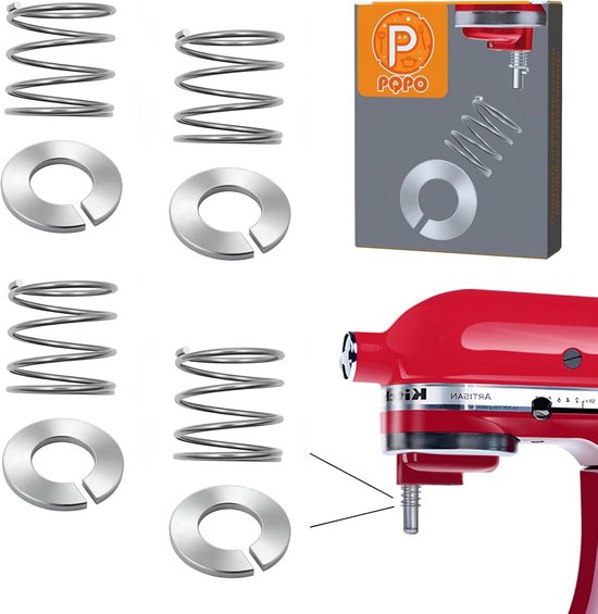 Roestvrijstalen Garde en Deegmixer Geschikt voor Keukenmixer 3.5 tot 8 Liter van Merkloos