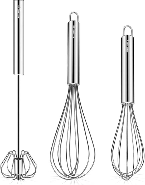 Roestvrijstalen garde set voor keuken – 3 stuks – multifunctionele ballon garde en staafmixer