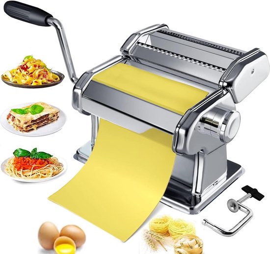 Roestvrijstalen handmatige pastamaker - instelbare dikte - noedelmaker voor spaghetti fettuccini lasagne van Imperia