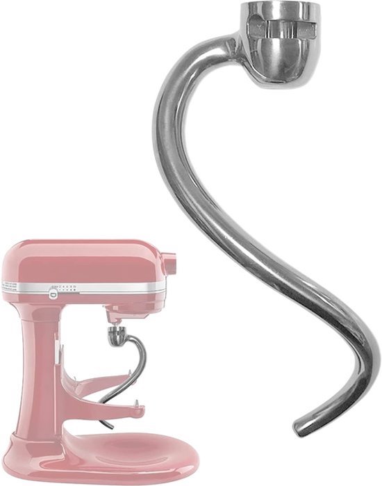 Roestvrijstalen kneedhaak voor keukenmachine, spiraalaccessoires voor 4,5/6QT kantelkop, professionele keukenhulp, bakaccessoires, vaatwasmachinebestendig