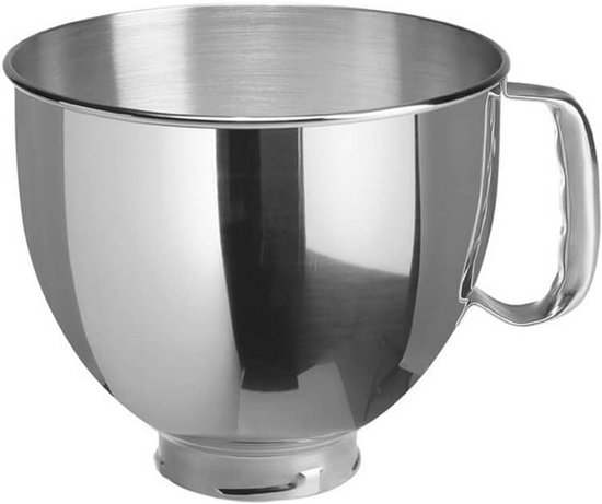 Roestvrijstalen Mengkom 4,83 Liter voor Standmixers - Ergonomische Handgreep van KitchenAid