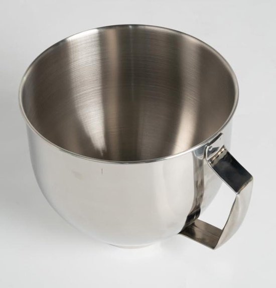 Roestvrijstalen Mengkom - Keukenmachine Kom - Beslag Maken - Vaatwasmachinebestendig - 5 liter - Zilver
