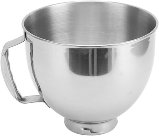 Roestvrijstalen Mengkom - Keukenmixer Kom - Bakken en Mixen - Met Handvat - 5 Qt - Zilver