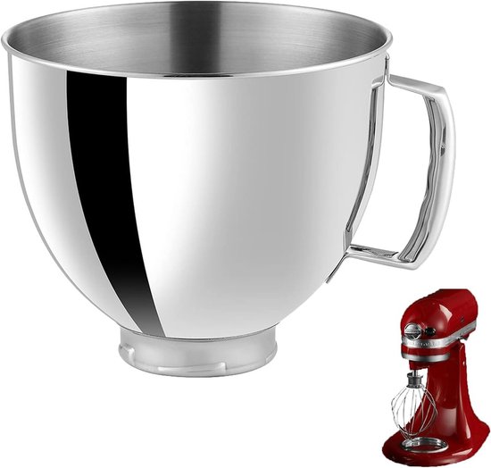 Roestvrijstalen Mengkom met Handvat voor 4.5/5QT Keukenmixer van KitchenAid