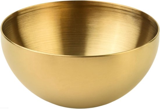 Roestvrijstalen Mengkom voor Salades, Fruit en Snacks - Ideaal voor Koken en Bakken (15cm Goud) van Merkloos