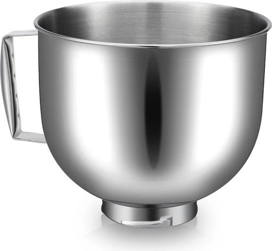 Roestvrijstalen mengkommen met handvatten, Geschikt voor Classic 4.5Q Geschikt voor Artisan 5QT series, verkrijgbaar als vervangend accessoire voor mixers, vaatwasmachinebestendig.