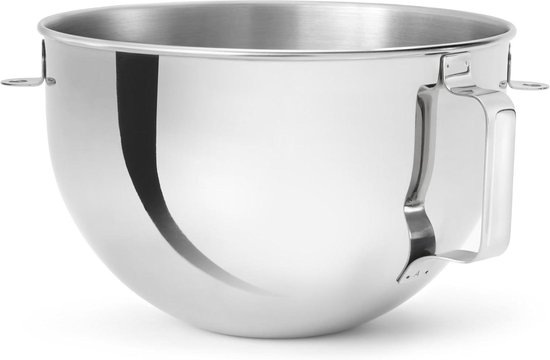 Roestvrijstalen Mixer Kom - Keukenmachine Kom - Bakken en Mixen - 10% Meer Capaciteit - 5.2 Liter - Zilver