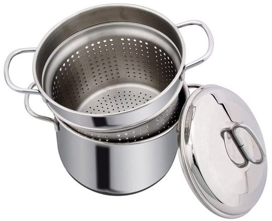 Roestvrijstalen Pastamaker 16 cm Compleet met Mand en Deksel