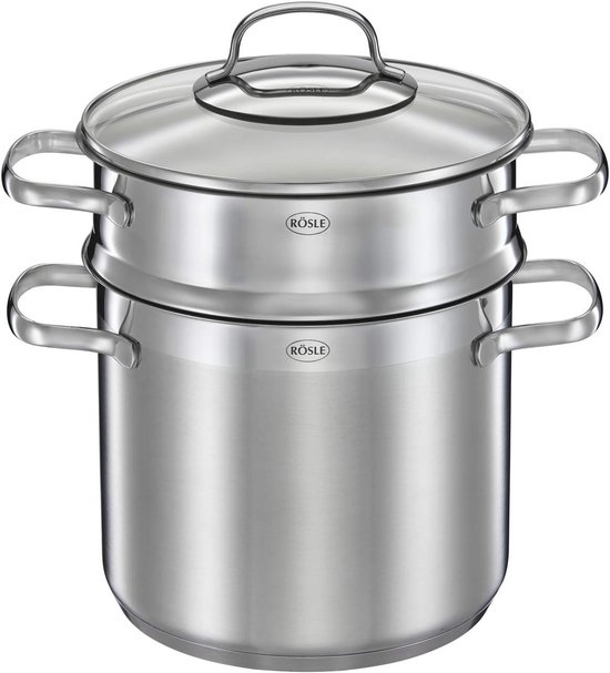 Roestvrijstalen Pastapan 5L met Pastainzet en Binnenverdeling - Geschikt voor Inductie en Vaatwasser van Merkloos
