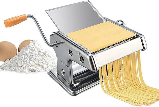 Roestvrijstalen Pastarollermachine 6 Verstelbare Dikte-Instellingen Noedelsmaker Handslinger Lasagne Verse Noedels Voor Thuiskeuken (Verdikt Type Met Drie Messen)