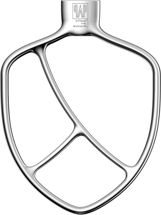 Roestvrijstalen peddel - Mixer accessoire - Beslag kloppen - Gladde afwerking - 6 QT - Zilver van Merkloos