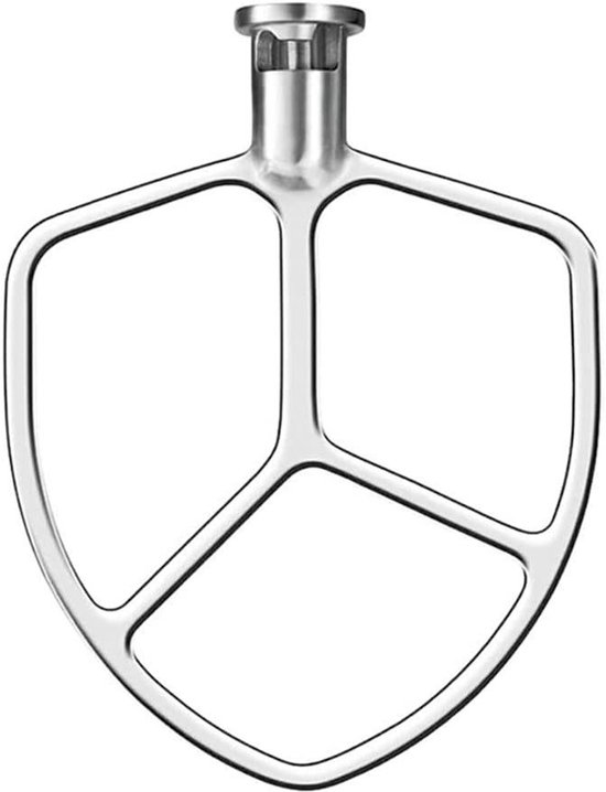 Roestvrijstalen platte klopper voor KitchenAid staande mixer, heavy duty en vaatwasmachinebestendig, van Merkloos
