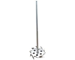 Roestvrijstalen Roerder - Dispersieschijf - Mechanisch Vermalen - Verstelbare Klemming - 150x8x500mm - Zilverkleurig