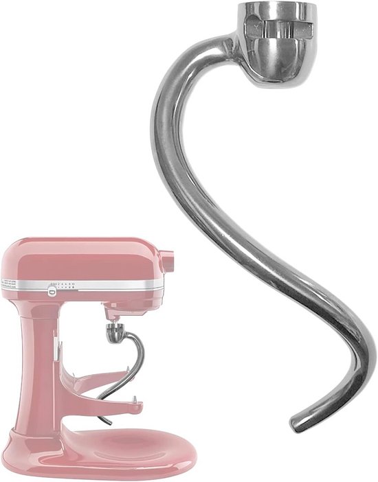 Roestvrijstalen spiraalkneedhaak 5/6 liter - vaatwasmachinebestendig van Merkloos
