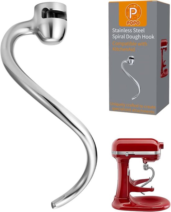 Roestvrijstalen spiraalvormige deeghaken voor 6-quart Bowl-Lift staande mixers van KitchenAid