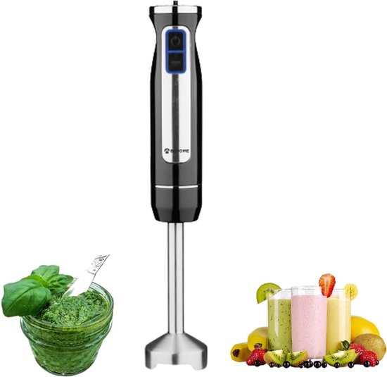 Roestvrijstalen Staafmixer 800 W - 8 Snelheden met LED-Licht - Krachtige Multifunctionele Keukenhulp
